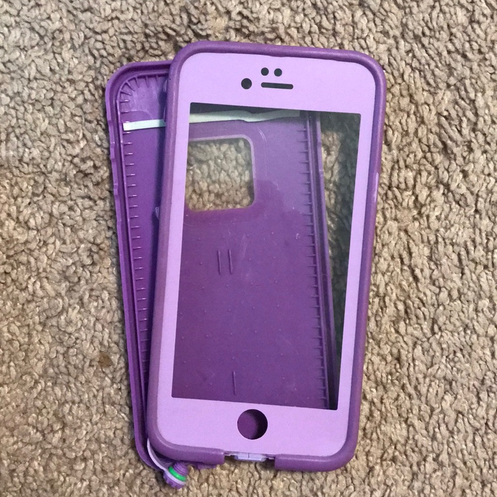 Purple LifeProof case for iPhone 6